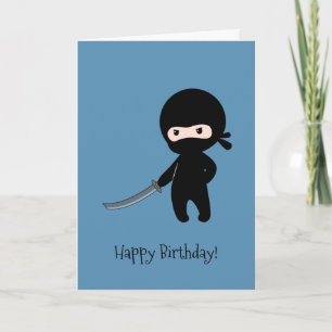 Den lilla Argen Ninja på Blue Birthday Kort