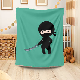 Den lilla Argen Ninja på Mörk grönt Fleecefilt