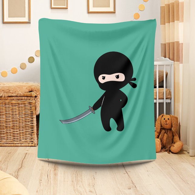 Den lilla Argen Ninja på Mörk grönt Fleecefilt (Skapare uppladdad)