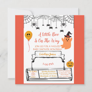 Den lilla baby-boon-duschhalloween-temat meddelande