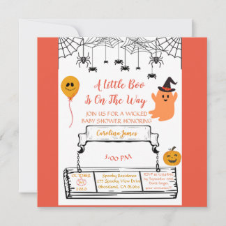 Den lilla baby-boon-duschhalloween-temat meddelande