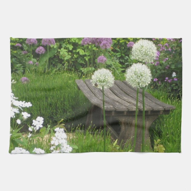 Den lilla Bench - Decorative Kitchen Tea Towel Kökshandduk (Horisontell)