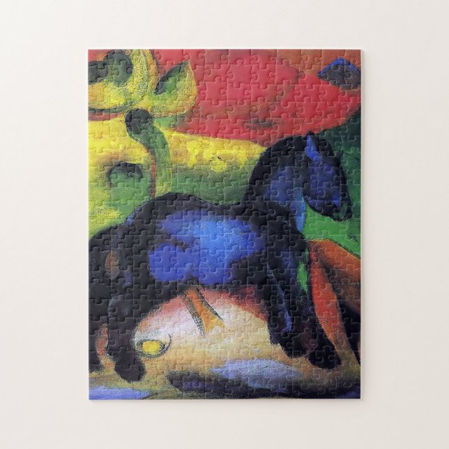 Den lilla blå hästen av Franz Marc Pussel (Vertikal)