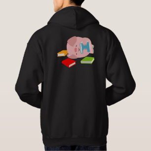 Den lilla Bok-Älskare (Cute Tecknad Gris) Hoodie
