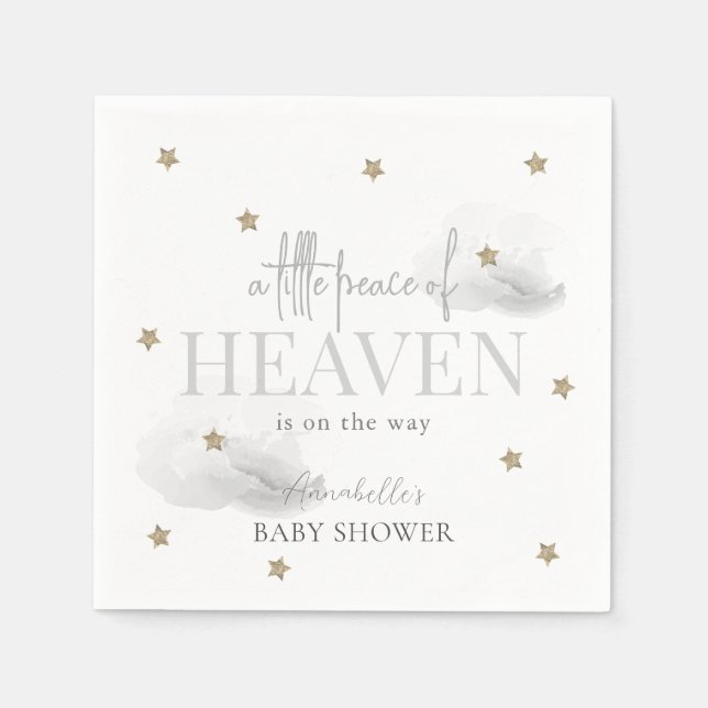 Den lilla freden av Heaven Grått Baby Shower Pappersservett (Framsidan)
