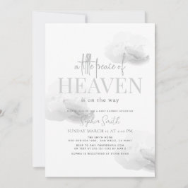Den lilla freden i Heaven Grått Cloud Baby Shower Inbjudningar