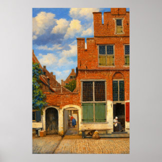 Den lilla gatan av Johannes Vermeer Poster