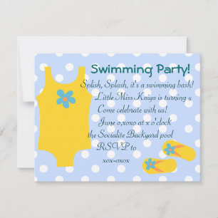 Den lilla Gulten Swimsiut Inbjudningar