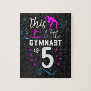 Den lilla gymnasten är 5 flickor på födelsedagen pussel