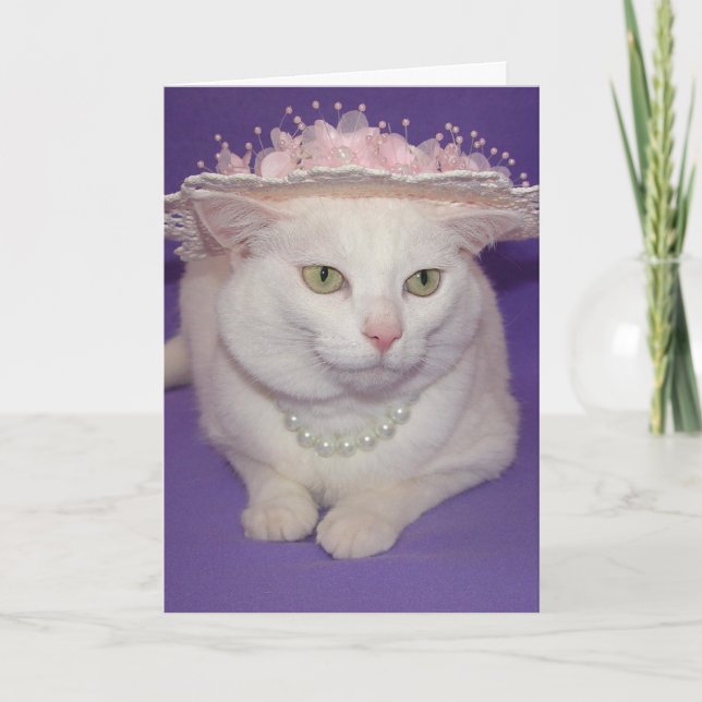 Den lilla katten som ville åka till kyrkan Påsk Helgkort (Framsida)