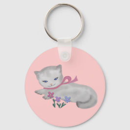 Den lilla Kitten Keychains Nyckelring