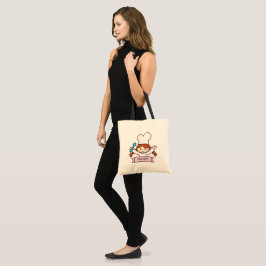Den lilla kockens handritade canvas-totebag tygkasse