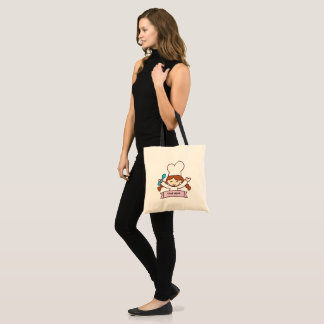 Den lilla kockens handritade canvas-totebag tygkasse