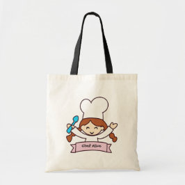 Den lilla kockens handritade canvas-totebag tygkasse