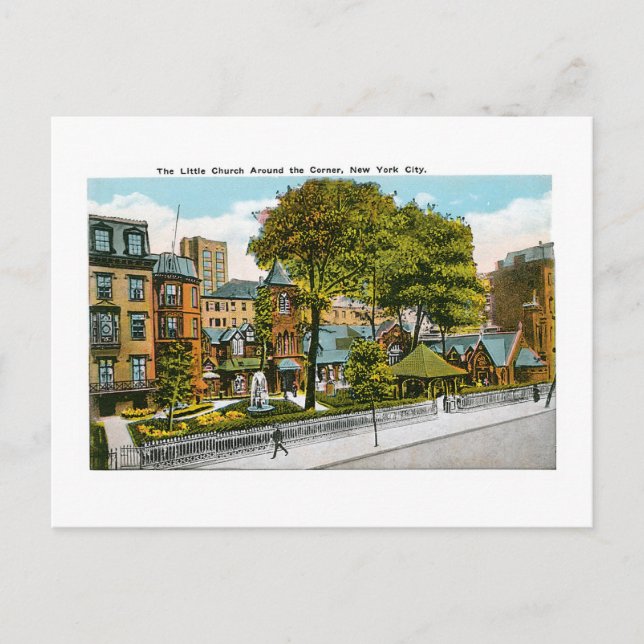 Den lilla kyrkan runt hörnet, New York City Vykort (Framsida)