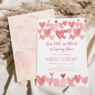 Den lilla lilla älskling Boho Hearts första födels Inbjudningar
