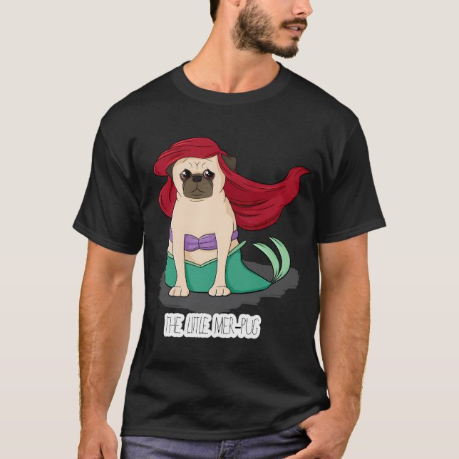 Den lilla Mer-Puggen T Shirt (Framsida)