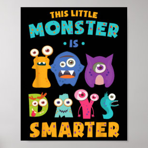 Den lilla monstern är 100 dagar Smarter School Kid Poster