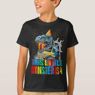 Den lilla monstern Lastbil är 4e födelsedagen, 4 å T Shirt