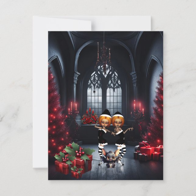 Den lilla mörken firar jul julkort (Framsida)