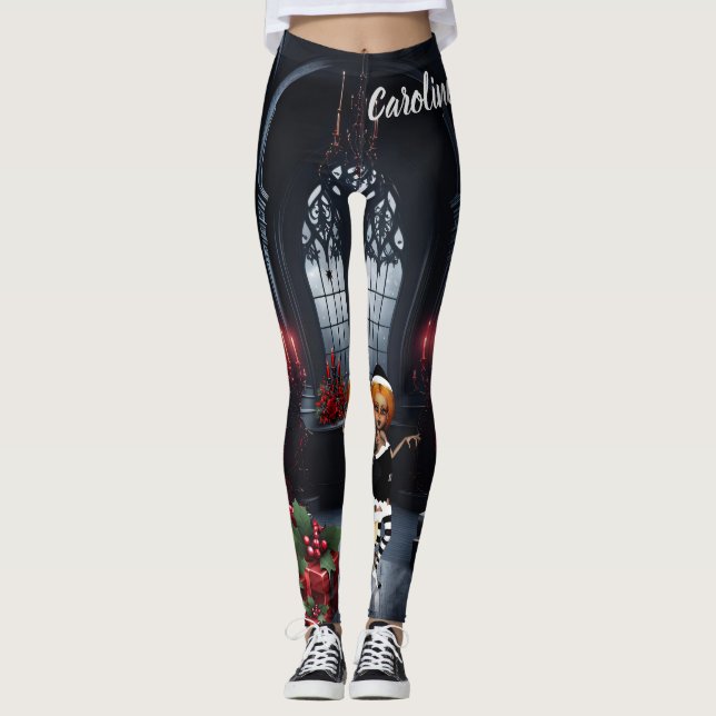 Den lilla mörken firar jul leggings (Framsida)