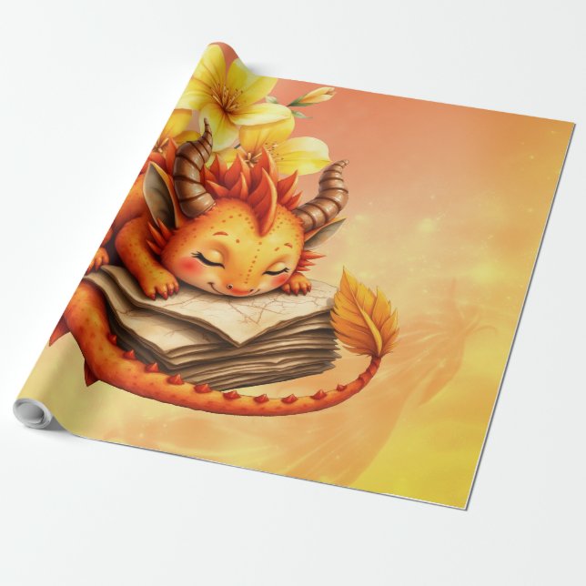 Den lilla mystiska draken.  presentpapper (Utrullad)