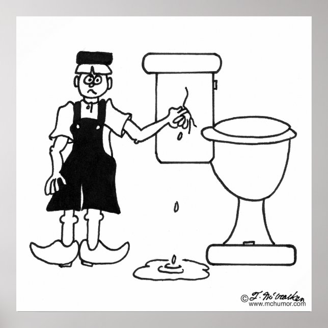 Den lilla nederländske pojken stoppar en leak i en poster (Framsidan)