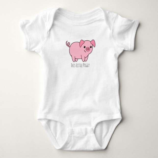 Den lilla Piggy Baby BodySuit T-shirt (Framsida)