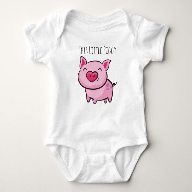 Den lilla Piggy Baby Sleeper T Shirt (Framsida)