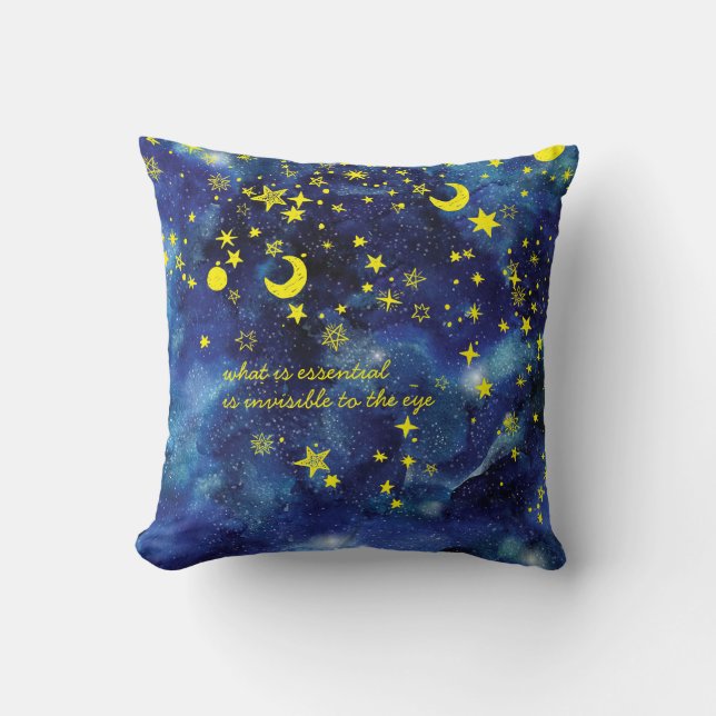 Den lilla prinsen Quote och Stars Pillow Kudde (Framsida)