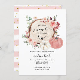 Den lilla pumpen guld Rosa vänder en inbjudan