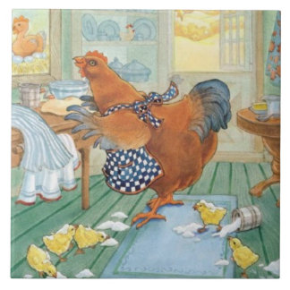 Den lilla röda Hen Kakelplatta