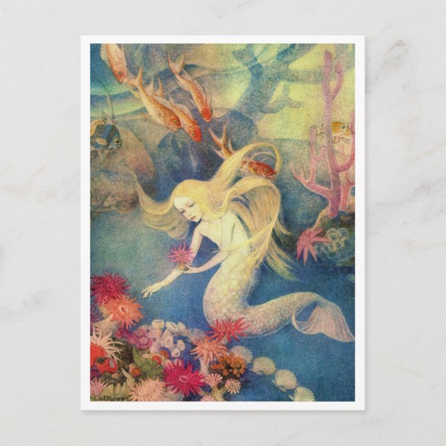 Den lilla Sjöjungfrun av Dorothy Lathrop Vykort (Framsida)