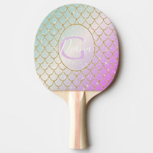 Den lilla Sjöjungfrun. Golden-skalor på en rosa, Pingisracket