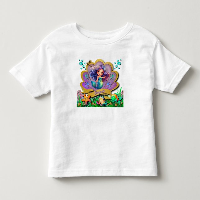 Den lilla sjöjungfruns födelsedagsfest - Under hav T Shirt (Framsida)