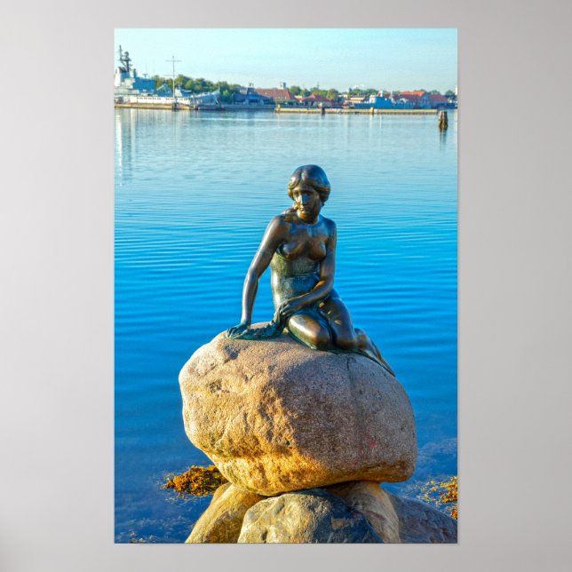 Den lilla sjöjungfruns skulptur, Köpenhamn, Danmar Poster (Framsidan)