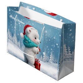 Den lilla söta baby björnen med julhatt