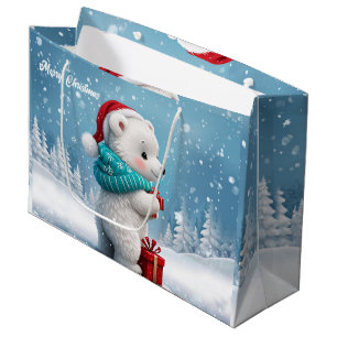 Den lilla söta baby björnen med julhatt