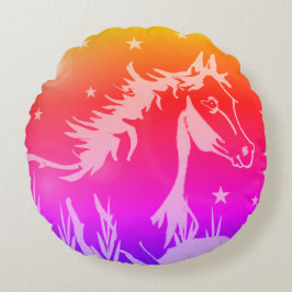 Den lilla sötpynan, regnbåge färg rund kudde