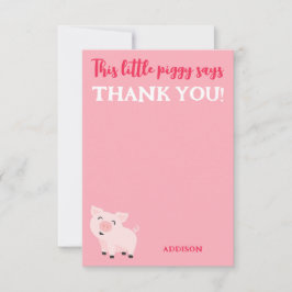 Den lilla svinen säger Tack Farm Animal Kort