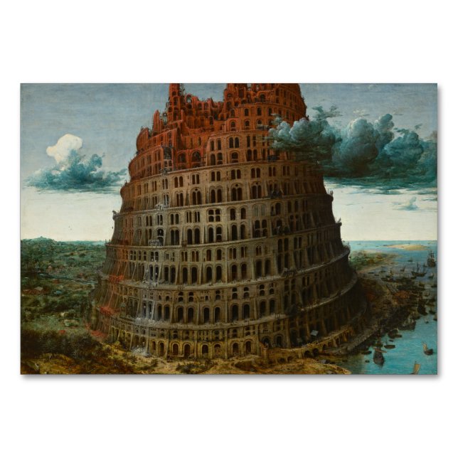 Den lilla Torn i Babel av Pieter Bruegel Bordsnummer (Framsidan)