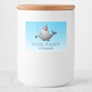 Den lilla valens poolparty mat etiketter