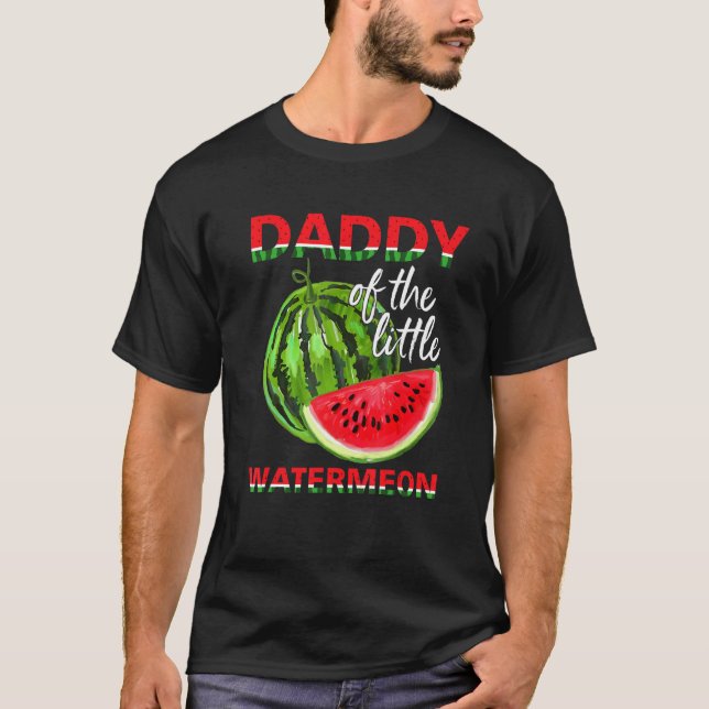 Den lilla vattenmelonen Pappa För manar T Shirt (Framsida)