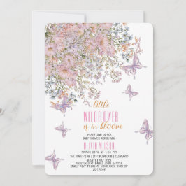 Den lilla vildblomman är i en bloombabydusch inbjudningar