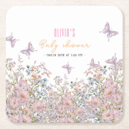 Den lilla vildblomman finns i bloombabyduschen #2 underlägg papper kvadrat