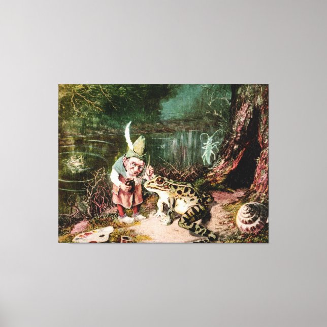 Den lille gamle mannen i Skogen Mural-Vintagen Canvastryck (Framsida)