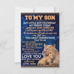 Den lille pojken i går, vän i dag Lejona Mamma til Tack Kort