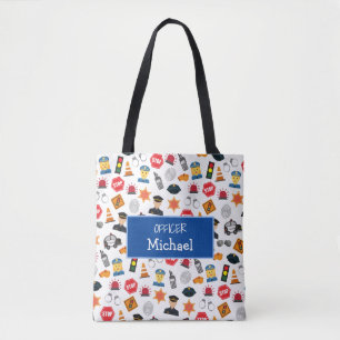 Den lille pojkens polischef Mönster Tote Bag Tygkasse