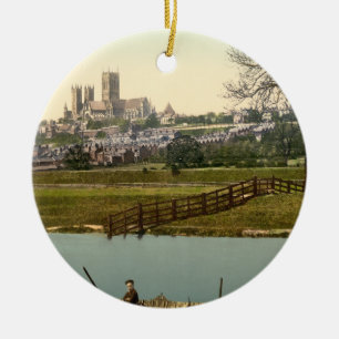 Den Lincoln staden beskådar, Lincolnshire, Englan Julgransprydnad Keramik