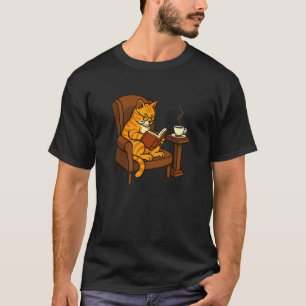 Den litterära kattliknande vintagekatten läser en t shirt